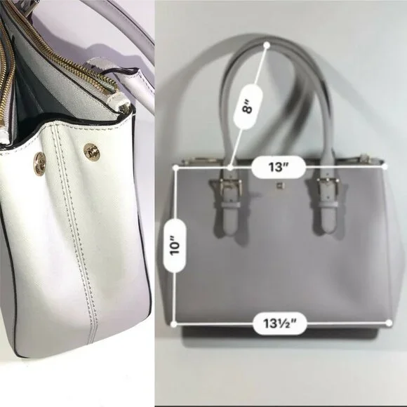 Kate Spade NY Charlotte Street Reena Tote Bag Stone Ice Gray Shoulder Purse - Picture 16 of 16